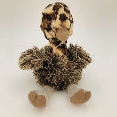 Mary Meyer 8 inch Ostrich Plush 8 inch Sitting Brown and Gray