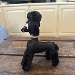 Vintage HOLIDAY FAIR Hedaya & Co. Japan Black 8” Poodle Dog Plush Satin