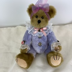 Kolden Toys Two Tone Purple Brown Plush Bear Vintage