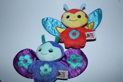 Ganz Webkinz Butterfly Plush Lot of 2 HM135 Stuffed Animals No Code (2008)