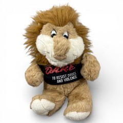 VTG D.A.R.E Darren The Lion Plush Stuffed Animal w/ T Shirt 1999 18″