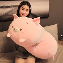 Jensquaify Pig Plush Pillow Soft Pig Stuffed Animal Toy Piggy Body Pillow, 33.5″