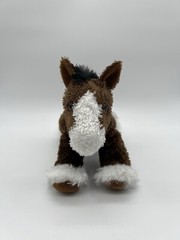 Aurora Black Brown White Horse Plush Stuffed Beanbag Toy Animal 8”
