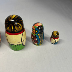 5 PC. Russian Nesting Dolls, Hand Painted Collectible Nesting Dolls