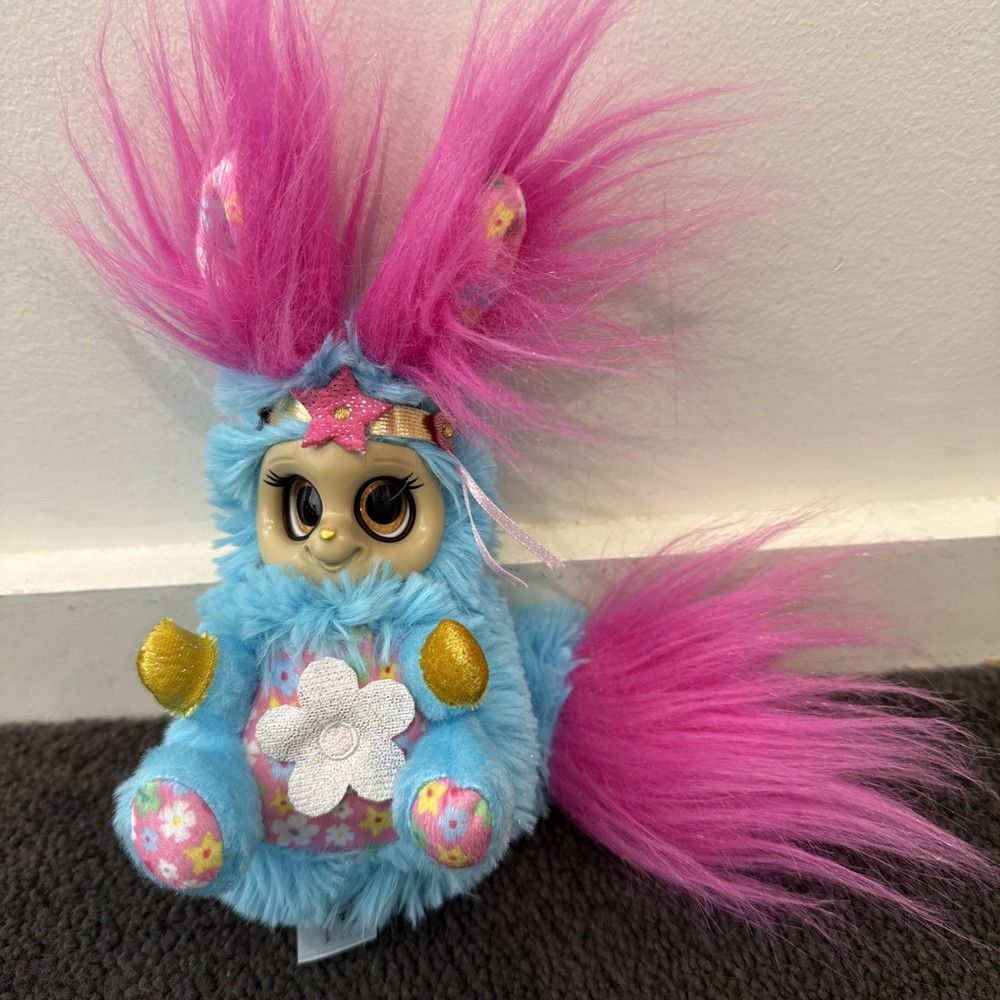 Bush Baby World Princess Blossom Plush Toy Blue Pink Hair Moving Eyes RARE
