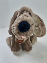 Vintage 1981 Ganzbros Wrinkles Hound Dog Puppy Plush 9″ Gray Stuffed Animal 326