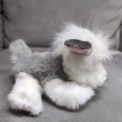 Vintage Tyco Puppy Puppy Puppies Dog Husky Grey White Blue Eyes Plush 8″