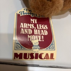 VINTAGE R. Dakin Stuffed Animal Musical PLUSH TEDDY BEAR Jointed 1981 with tag.