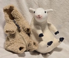 ​Authentic Felissimo Sheep Shearing Plush Toy with Fleece Coat & Clipper Zipper