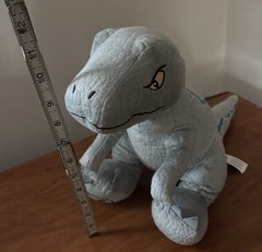 Jurassic World Plush Dinosaur Stuffed Animal 12” Gray Dinosaur Toy Raptor