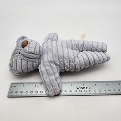 Vintage Jellycat Bear Plush Rattle Lovey Stuffed Animal 8″ Baby Blue Corduroy