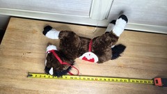 Toys R Us Horse Pony Plush 19″ Brown White Stuffed Animal W/ Red Saddle Reins