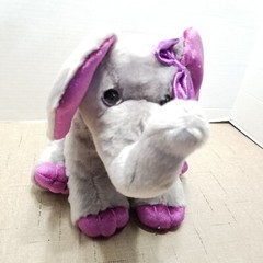 Aurora Destination Nation Elephant Plush Gray Purple Stuffed Animal 8 Inch Toy