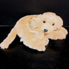 Realistic Yellow Lab Retriever Mom & Pup Plush Puppy Dog Pair 12″ Demdaco