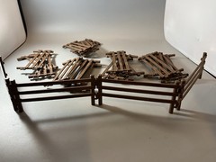 Playmobil Brown Fence Lot of 23 Panels Replacement Pretend Play Farm West Ranch