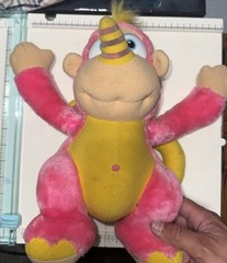 The Wuzzles RHINOKEY Hasbro Softies Plush Pink Yellow Rhino Monkey 1984 Disney
