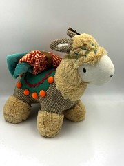 Levtex Baby Leo Llama Plush Toy With Security Blanket Boho Collection