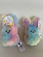 2025 Easter Rainbow PEEPS 6” Marshmallow Scented Bunny Plush Lot Of 2 New