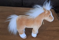 Aurora Miyoni Plush Palomino Horse Tan/White Stuffed Animal 11 Inch Soft farm