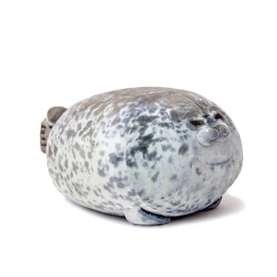 Cute Chubby Seal Plush Pillow 3D Stuffed Sea Lion Doll Sleeping Cushion Toy Gift