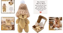 Mini Worry Bear with A Hat, Positive Mini Bears, Little Worry Bears in A Box …