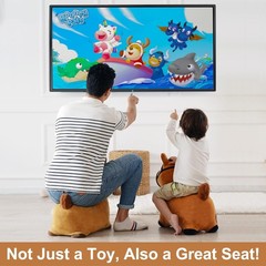 Inflatable Brown Hopping Horse Toy – Kids’ Plush Ride-On Bouncer for Active Play