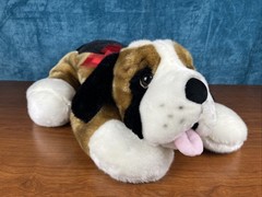Kids of America Saint Bernard Floppy Dog 25” Plush Jumbo Red Bow 2002 – Nice!