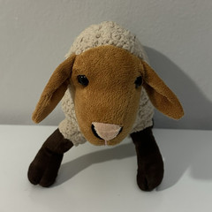 Sheep Plush Stuffed Animal, Beige Brown, Small 6-14 in, Recommended 3-7 Years