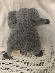 First Impressions Baby Plush Sitting Gray Elephant Corduroy Ears Lovey 9” HTF