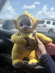 Playskool 1999 Teletubbies Laa-Laa Munch and Slurp Talking Plush Toy Tested Work