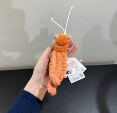 Jellycat Sheldon Shrimp Plush Bag Charm Keychain Cute Sea Creature Gift NWT