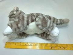 Gray and White Striped Siamese Tabby Kitty Cat Blue Eyes 13″ Plush TigerHart Toy