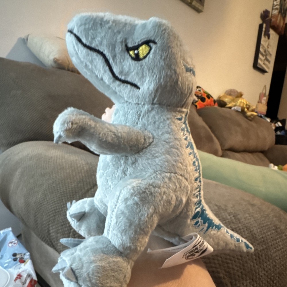 Jurassic World Velociraptor Blue Gray Small Plush Doll Stuffed Animal