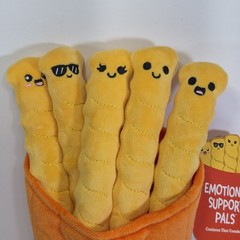 New Emotional Support Crinkle Fries Plush Toy Funny Gift Orange Yellow NWT