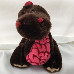 Webkinz Cocoa Dinosaur Dino Brown Red Pink HM338 Ganz Plush 9″ Toy Lovey No Code