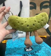 Jellycat Amuseables Pickle Plush Bag Charm Keychain Green NWT Dust Bag