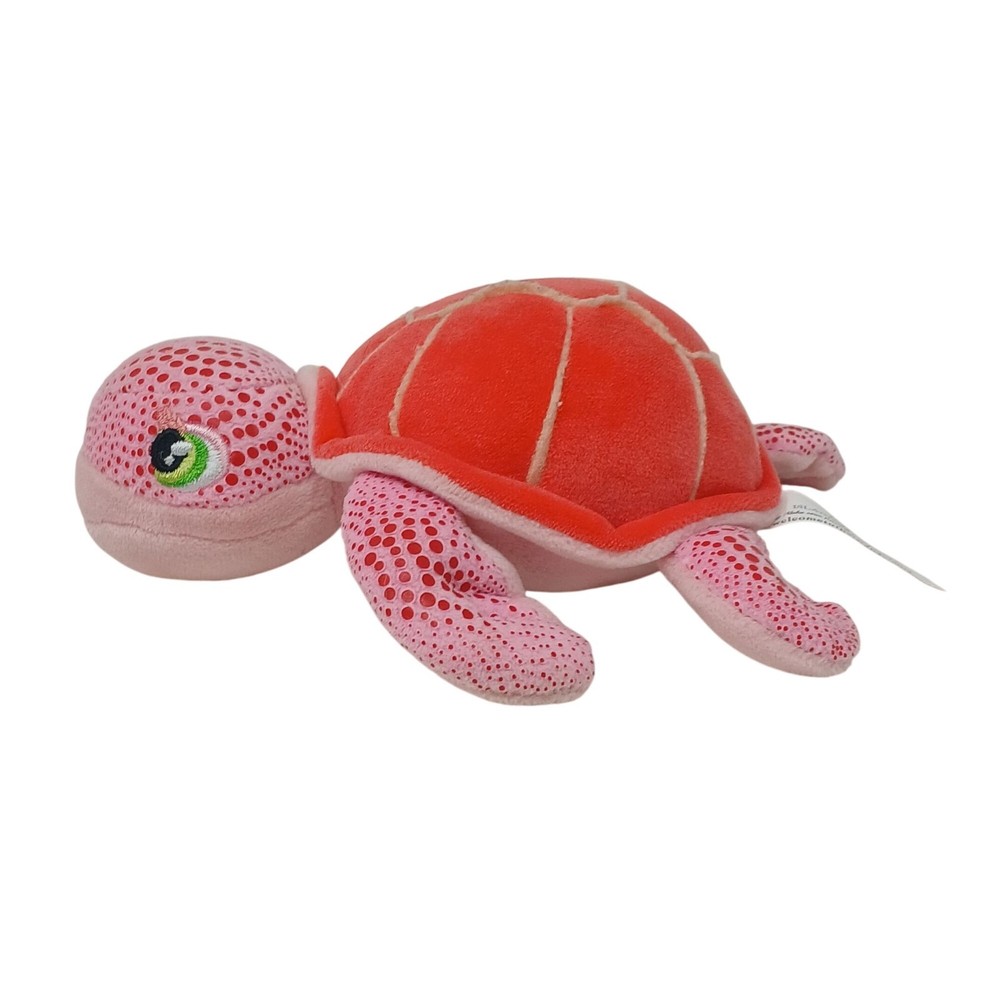 Island Heritage Plush Turtle Pink Stuffed Toy 7″ Green Embroidered Eyes #S1-C
