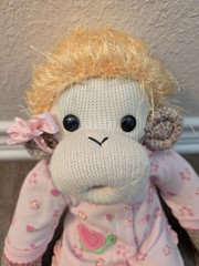 Pacifier Sock Monkey With Clothes And Hair One Of A Kind Stuffed Animal Doll