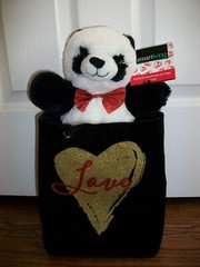 Plush In Valentine 10″ Panda Bear Gift Bag Love Reusable