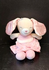 Pink & Tan Textured Soft Baby Plush & Satin Bunny Rabbit Toy By Baby Starters