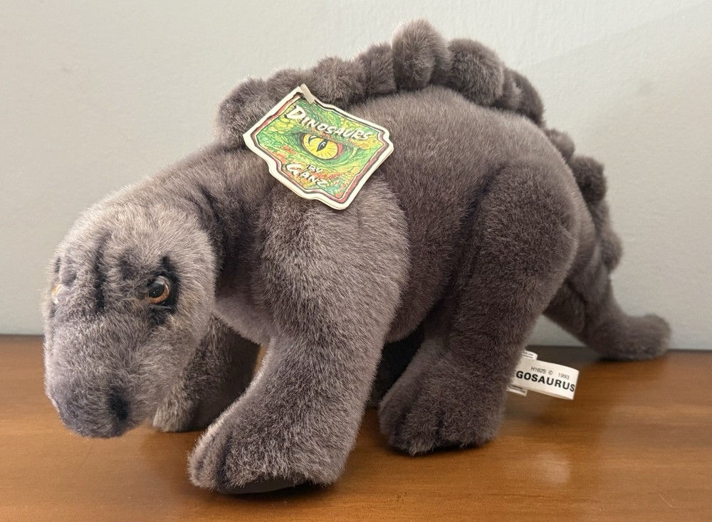Vintage 1993 Ganz Stegosaurus Plush Dinosaur 18” Long Gray Stuffed Animal NWT