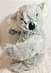 Vintage 15” Dollcraft Toys Gray & White Koala Bear Made In USA Hugging Position
