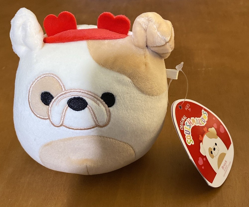 Squishmallows Valentine’s Brock the Bulldog Plush 5″