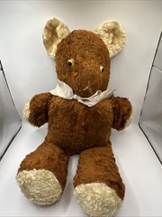 Vintage Brown Teddy Bear Unbranded MCM 1950’s 1960’s Collectible Toy 16″ Plush