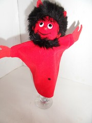 Steiff devil hand puppet doll with button flag Germany 2511