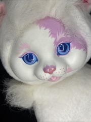 Vintage 1993 Hasbro Kitty Surprise White Pink Purple Cat Plush Sitting 1 Kitten