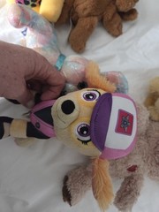 lot of 6 stuffed dogs including, Mattel Barbie 2017, paw patrol and a justice