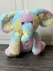 Spark Create Imagine Elephant Plush Rainbow Tie Dye 9” Rattle Crinkle Toy