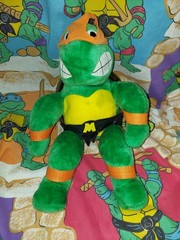 Vintage Michelangelo Plush TMNT Teenage Mutant Ninja Turtles Stuffed ACE 1989