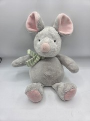 Carter’s Gray Mouse Green White Scarf Baby Plush Lovey 2013